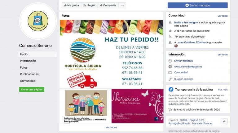 página Comercio Serrano Facebook
