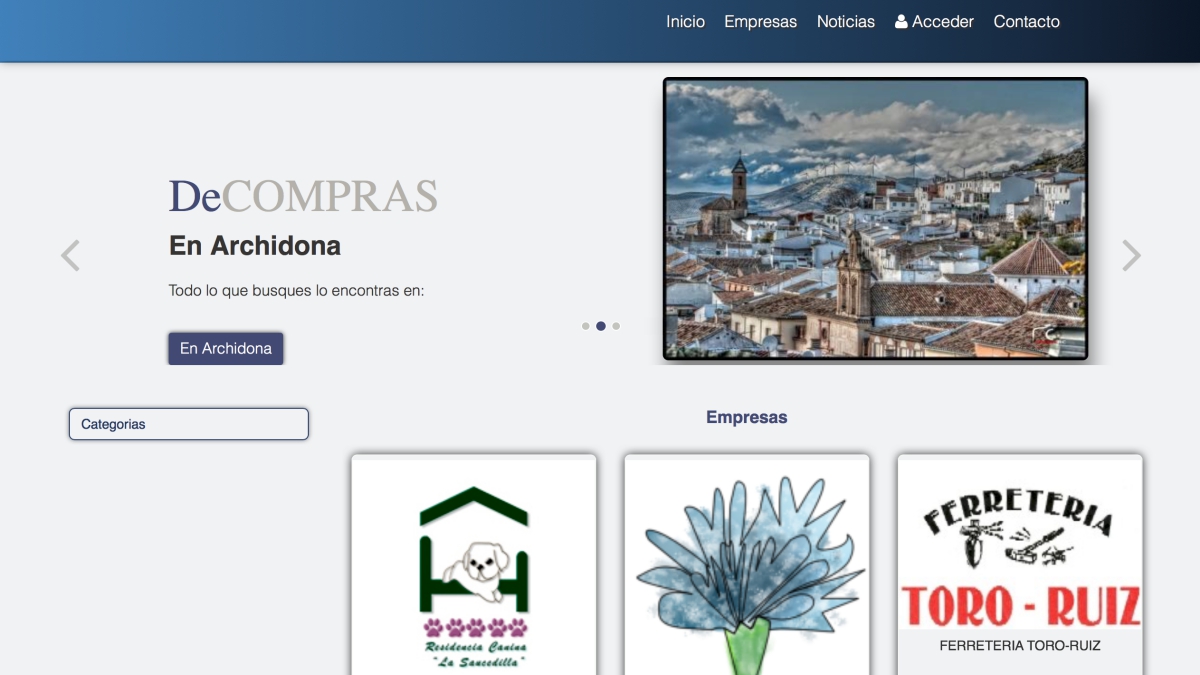 Nueva página web directorio empresas Archidona