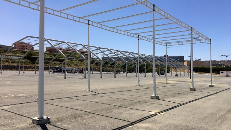 Estructuras casetas recinto ferial Antequera (agosto 2017)