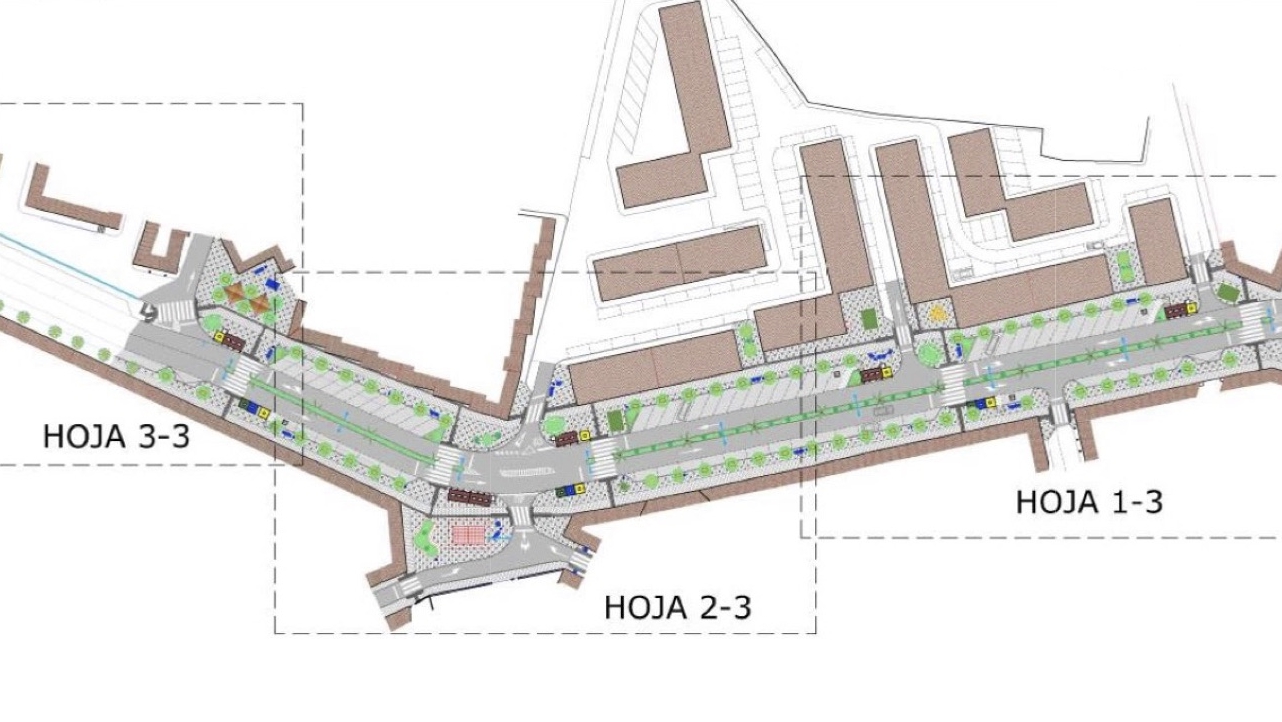 Plano del proyecto de renovación de la avenida de la Legión de Antequera