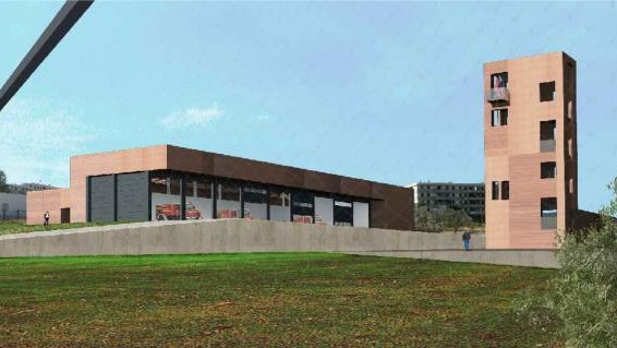 recreación del futuro Parque de Bomberos de Antequera en el casco urbano (junio 2022)