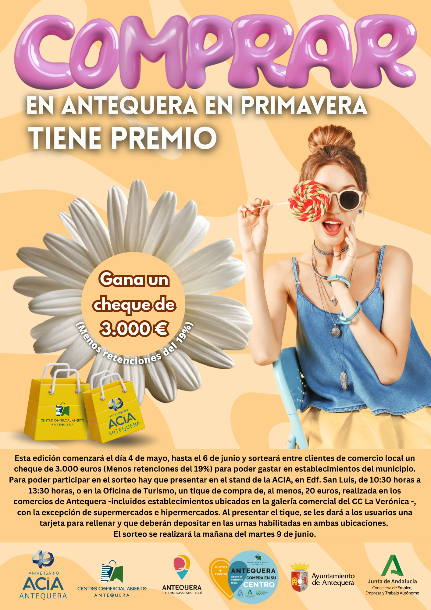 cartel Comprar en Primavera en Antequera tiene premio 2026