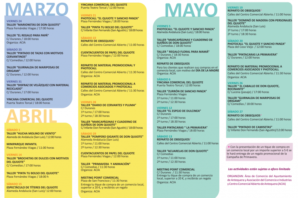 Actividades de dinamización comercial de la campaña de primavera 2023 en Antequera