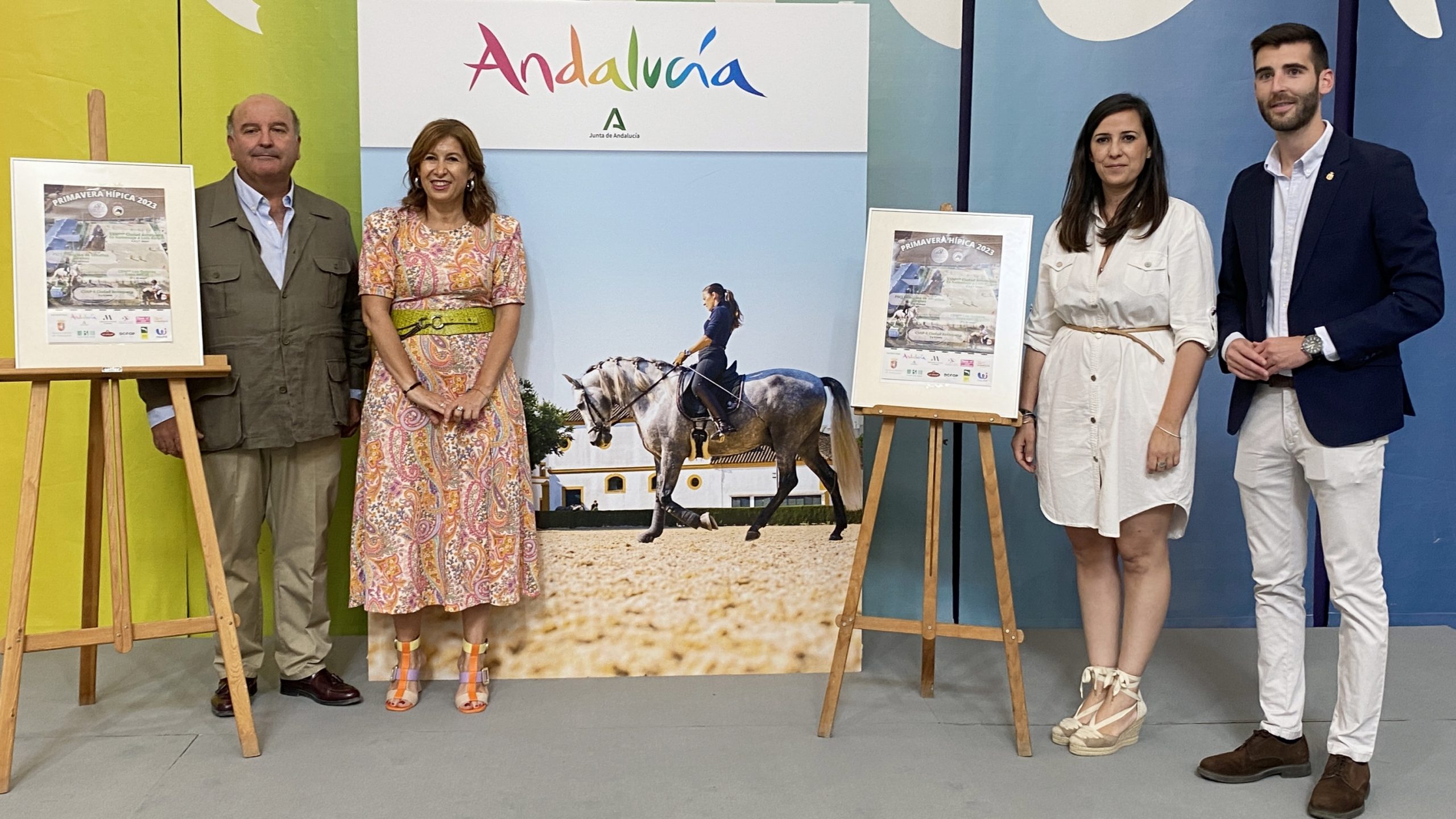 Ignacio Carrasco, Gemma del Corral, Ana Cebrián y José Manuel Fernández, en la presentación de la Primavera Hípica promovida por el Club Hípico Antequera