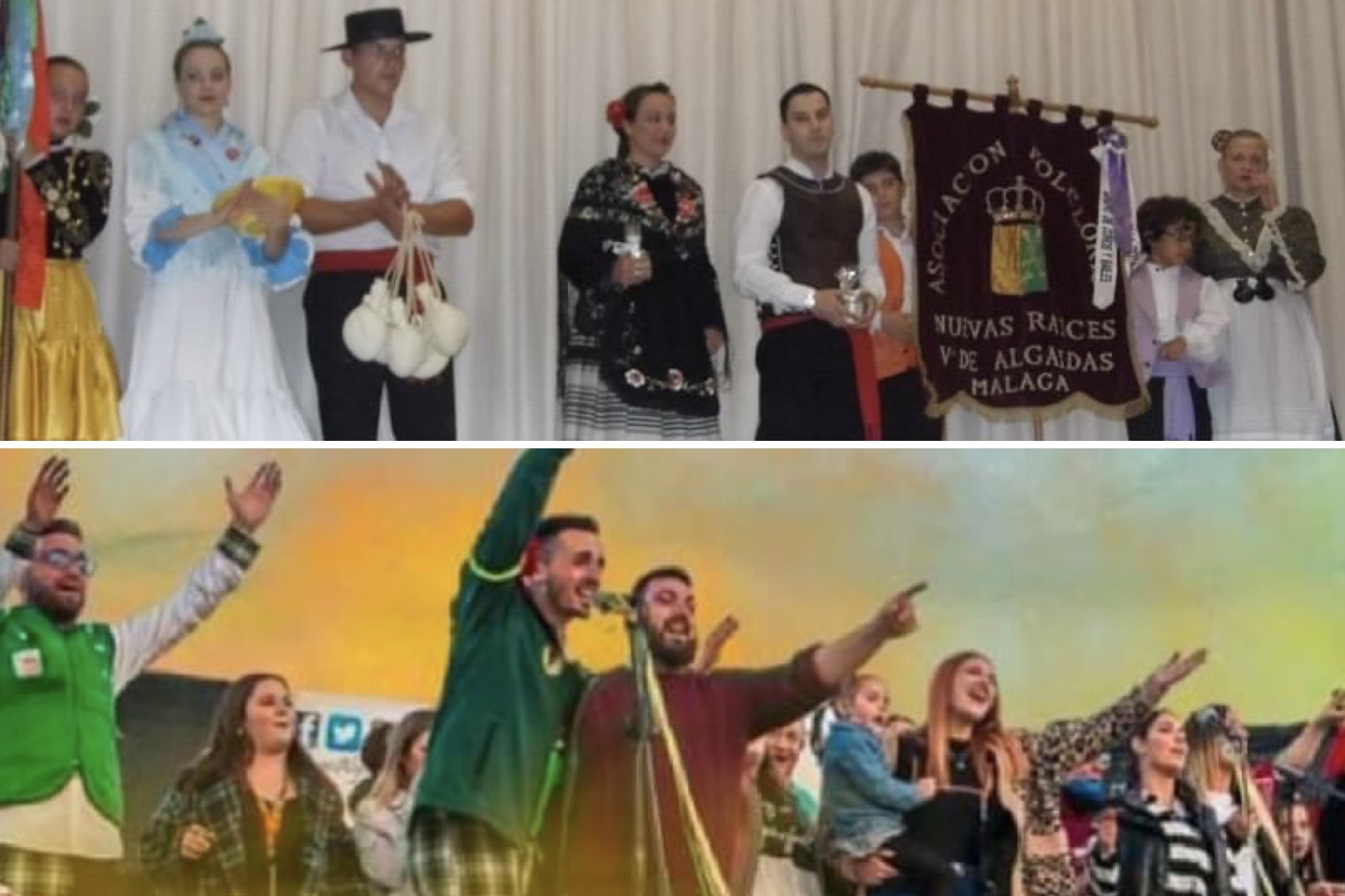 Festival del Folclore (arriba) y fiesta del Relleno y Carnaval de Villanueva de Algaidas