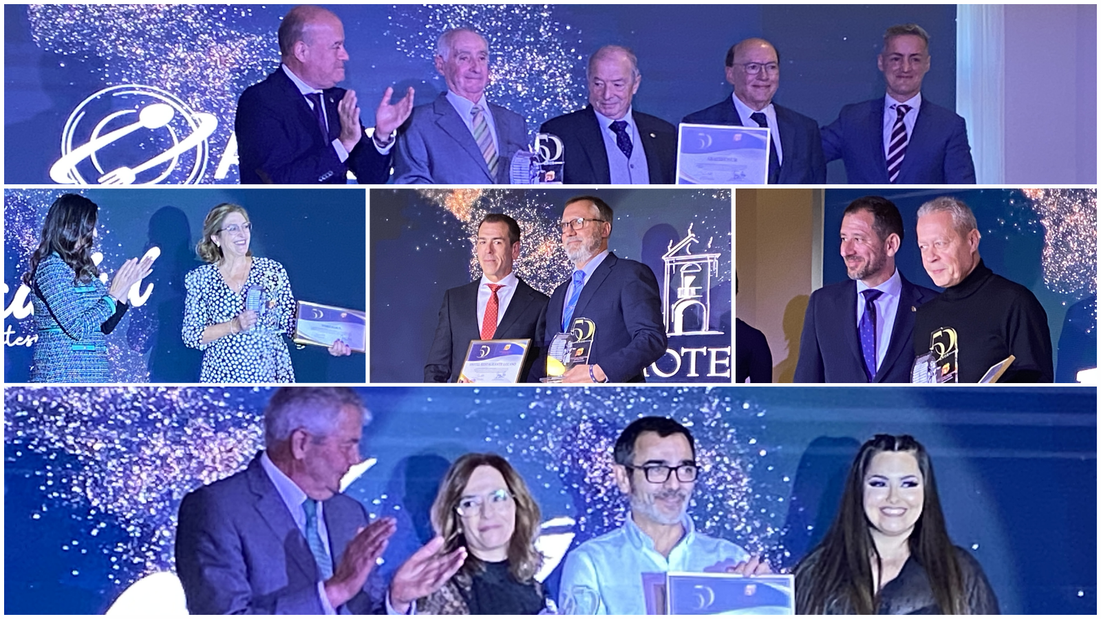 Empresas homenajeadas en la gala del 50 aniversario del Polígono Industrial de Antequera (noviembre 2023)