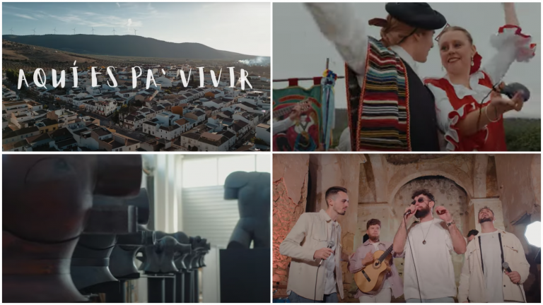 Imágenes del videoclip Aquí es pa' vivir de Los Tirantitos para promocionar Villanueva de Algaidas