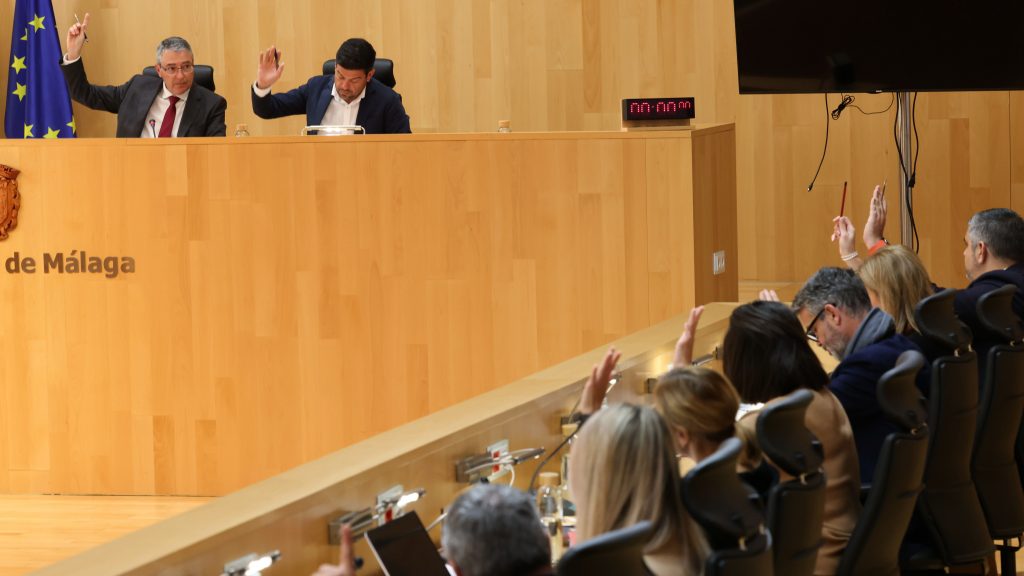 Grupo Socialista de la Diputación de Málaga durante una votación (febrero 2024)