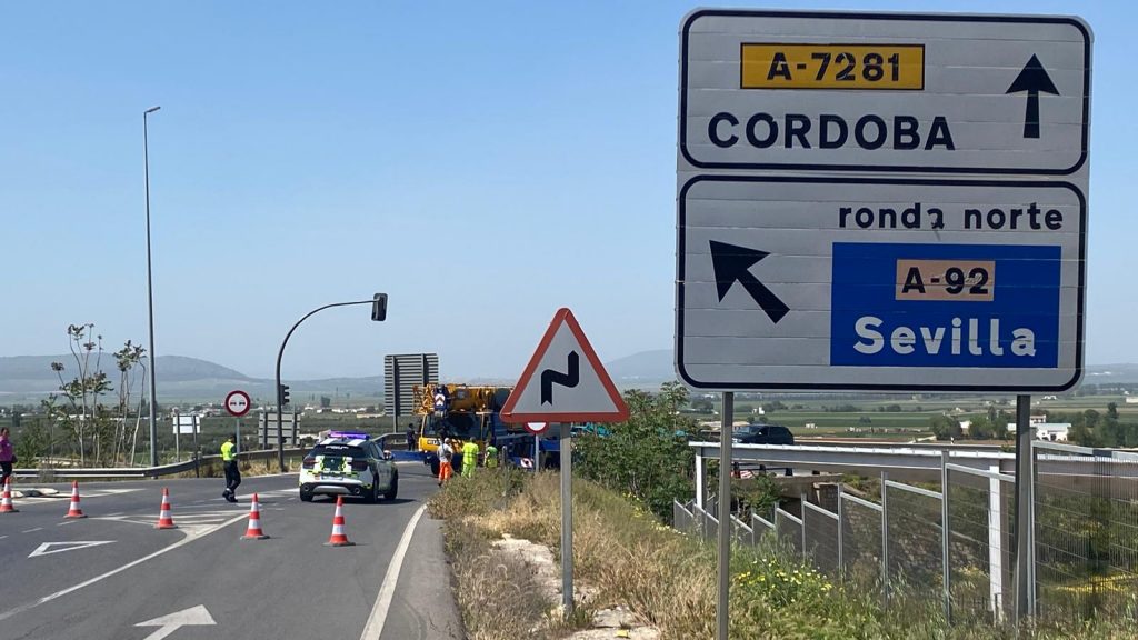 Accidente en la carretera A-7281 en Antequera (abril 2024)