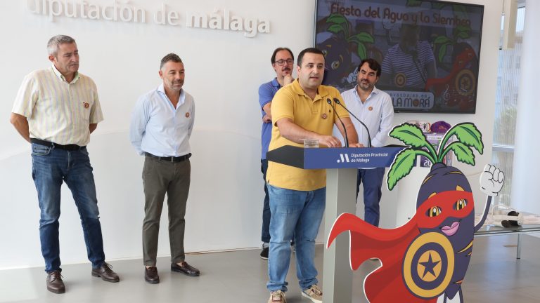 Juan José Lara, en la presentación de la II Fiesta del Agua y de la Siembra de Cuevas Bajas (agosto 2024)