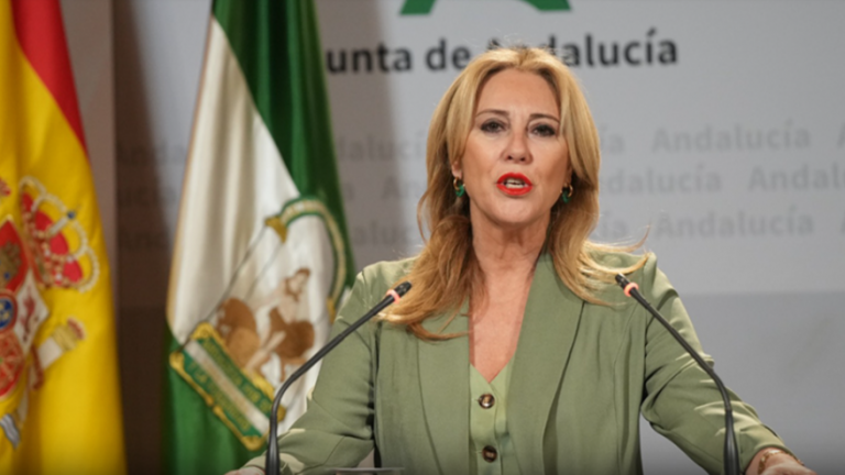 La consejera de Economía, Carolina España, en la rueda de prensa posterior al Consejo de Gobierno (mayo 2025)