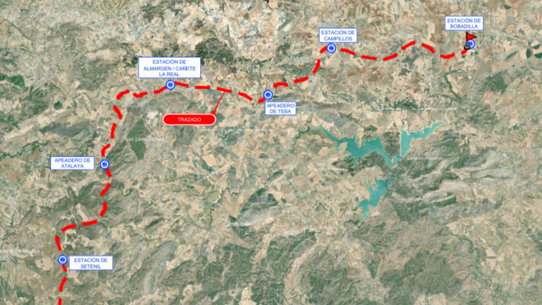 Plano del trazado del tramo Bobadilla - Ronda