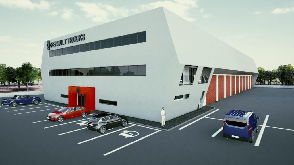 Proyección virtual de las futuras instalaciones de Veinluc - Renault Trucks en Antequera