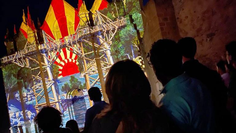 'Videomapping' en el fachada de la Real Colegiata de Santa María de Antequera (julio 2022)