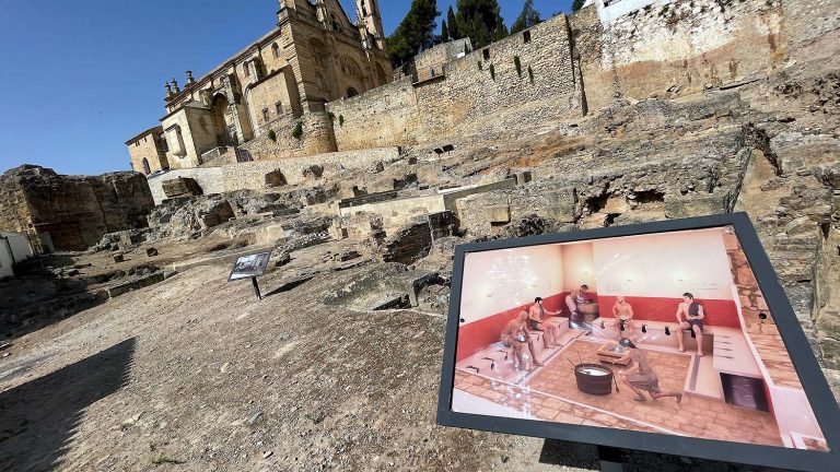 Termas Romanas de Antequera, a los pies de la Real Colegiata de Santa María la Mayor (julio 2021)