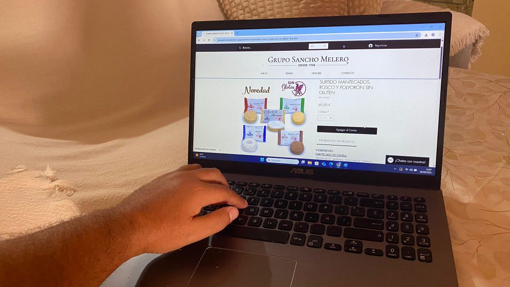 Usuario entrando en la tienda virtual del Grupo Sancho Melero (septiembre 2025)