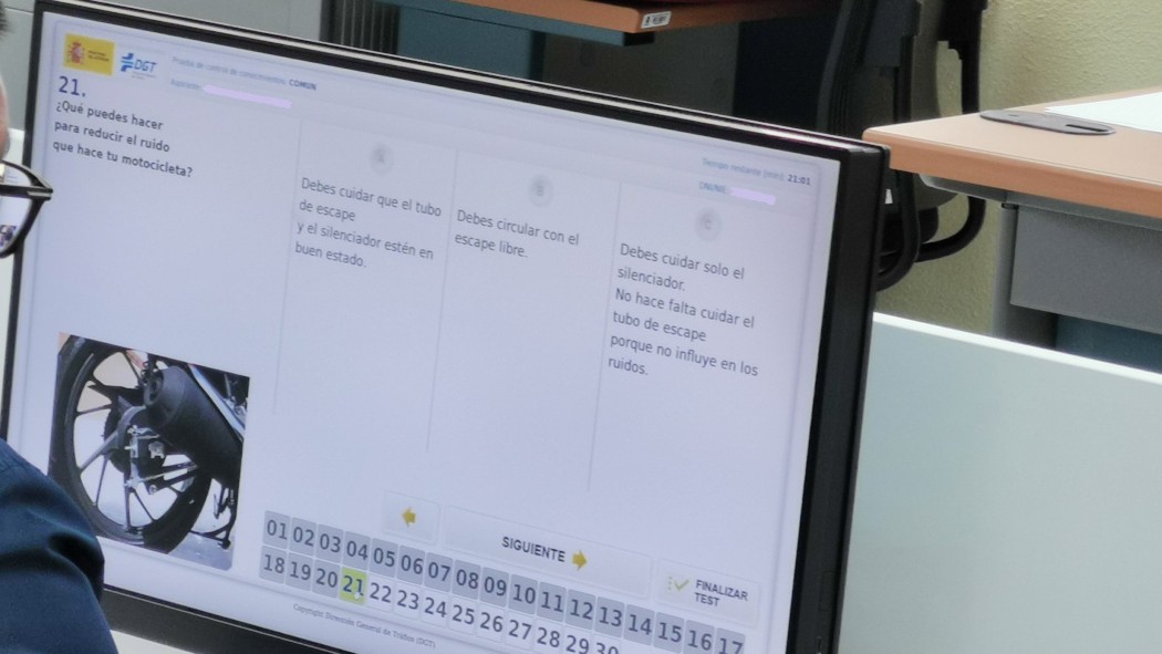 Examen teórico de conducción