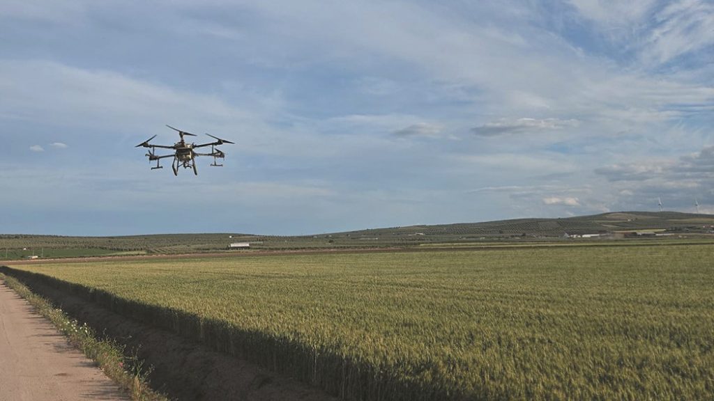 Dron de Agrodrones Pi en una finca de Sierra de Yeguas