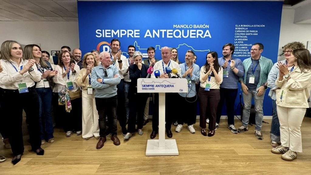 Manolo Barón, durante la valoración de las Elecciones al Paralmento de Andalucía en la sede del PP