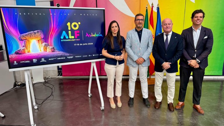 Ana Cebrián, Carlos García, Manolo Barón y Pedro Hernández en la presentación del Andalucía Antequera Light Fest 2026