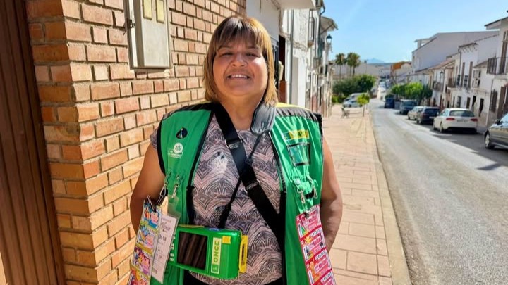 Lilian Costa, vendedora de la ONCE en Alameda